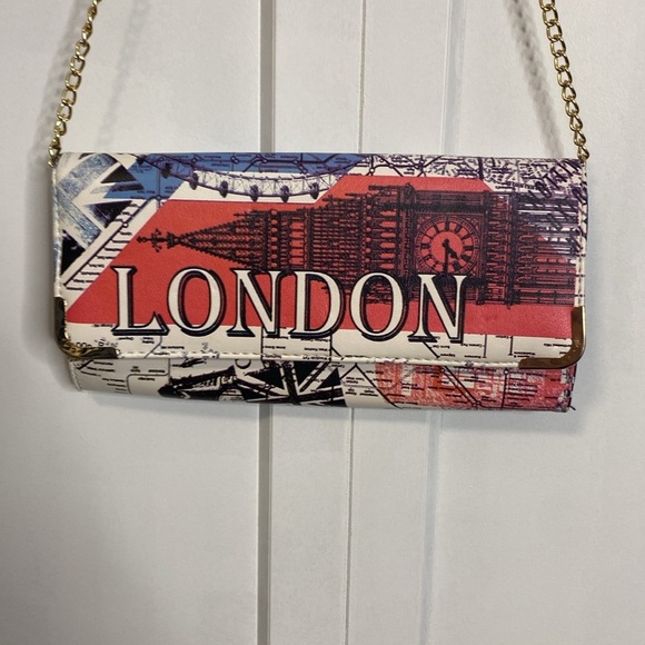 ALDO Unique London Print Clutch Bag - Red blue white - crossbody - Picture 3 of 7